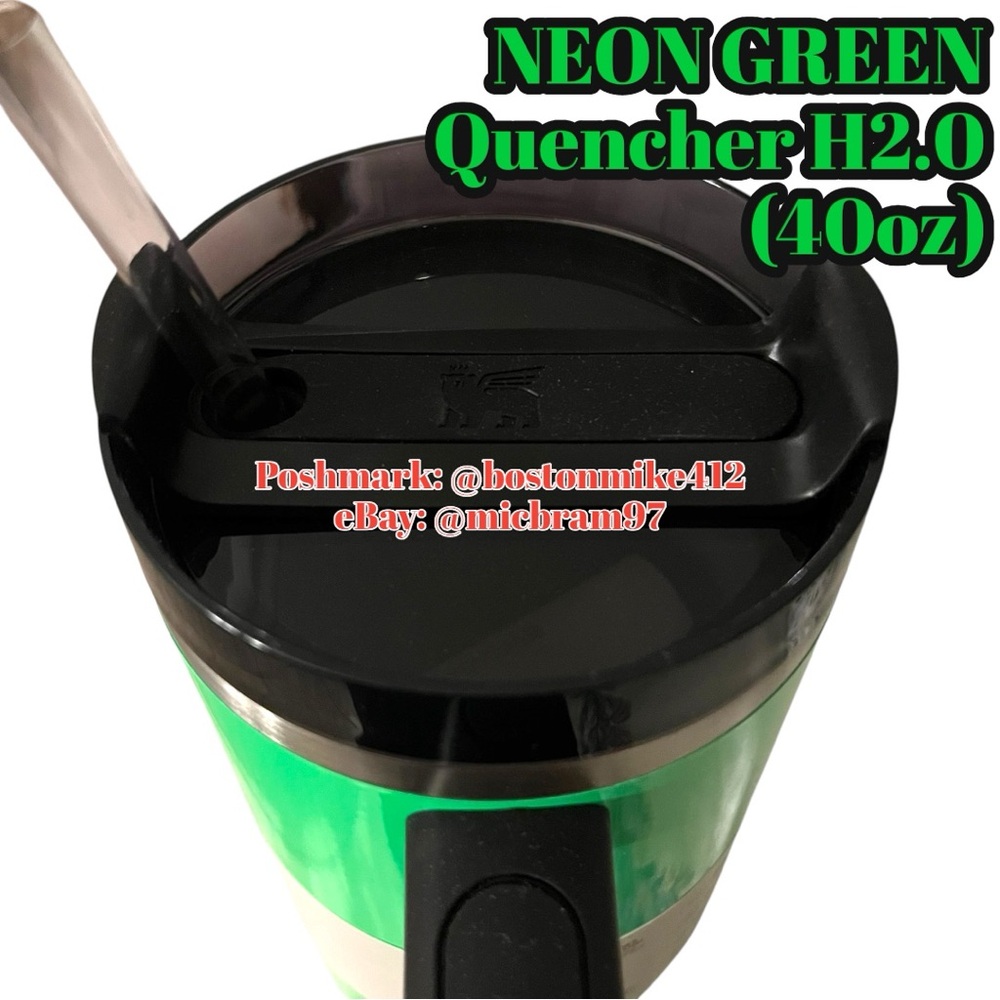 Stanley The Neon Quencher H2.O FlowState Tumbler - Neon Green 40oz Cup w/ Straw - Picture 7 of 10